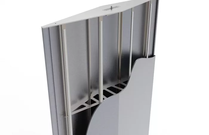 Grand scale pivoting doors array with custom engineered structure and frame - Image 8