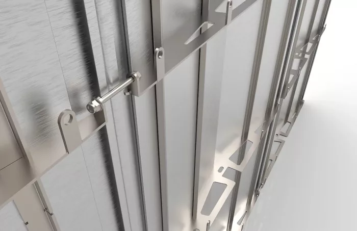 Grand scale pivoting doors array with custom engineered structure and frame - Image 3