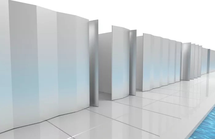 Grand scale pivoting doors array with custom engineered structure and frame - Image 4