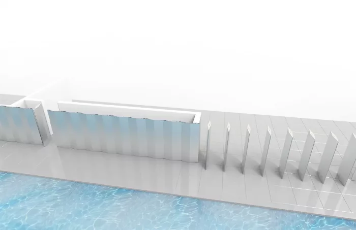 Grand scale pivoting doors array with custom engineered structure and frame - Image 7