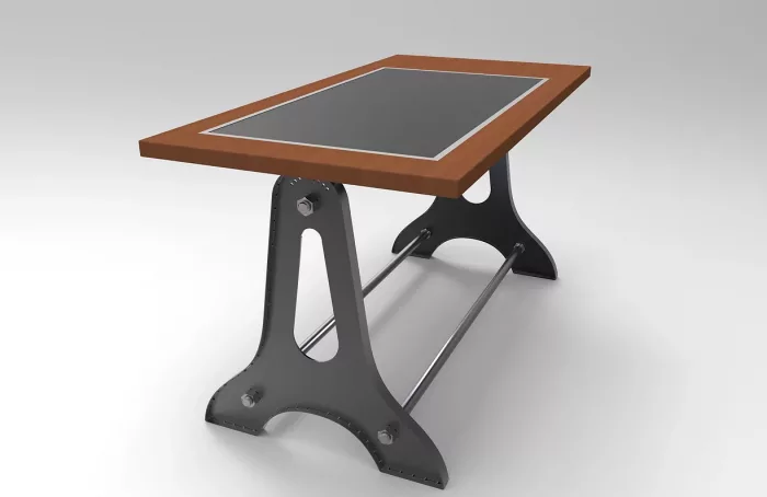 Art table with leather top